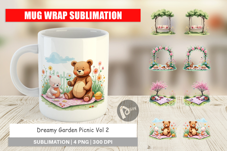 Mug Wrap Dreamy Garden Picnic