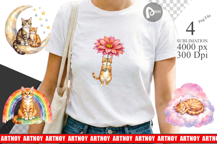 Dreamy Mother Cat Sky Art Sublimation