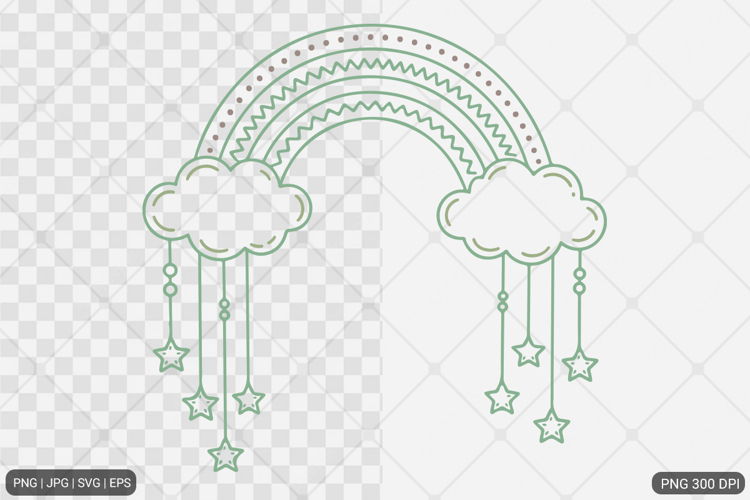 Dreamy Rainbow Cloud SVG PNG