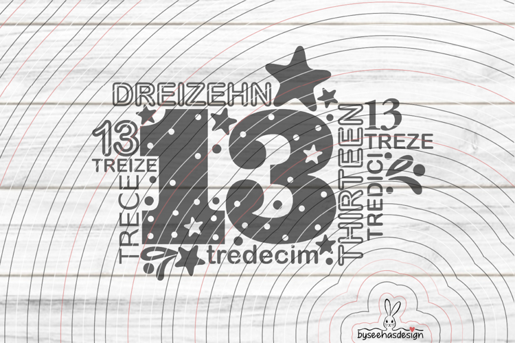Thirteen Cutting File SVG DXF
