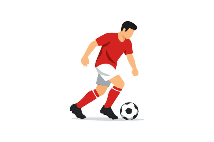 Dribbling Soccer Player Vector Design