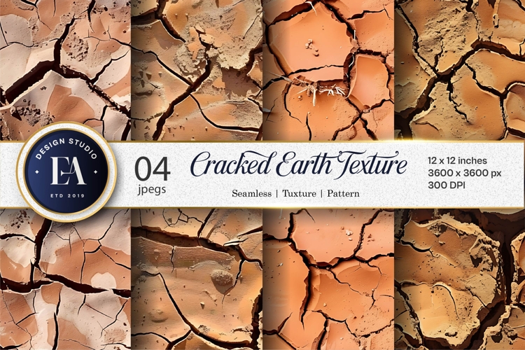 Dried Cracked Earth Texture Digital Paper