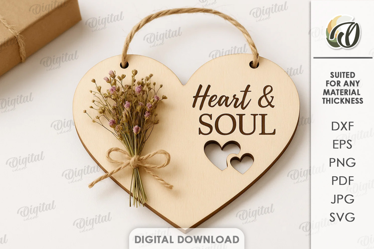 Dried Flower Gift Tag Laser Cut. Present Tag SVG