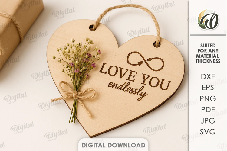 Dried Flower Gift Tag Laser Cut. Present Tag SVG
