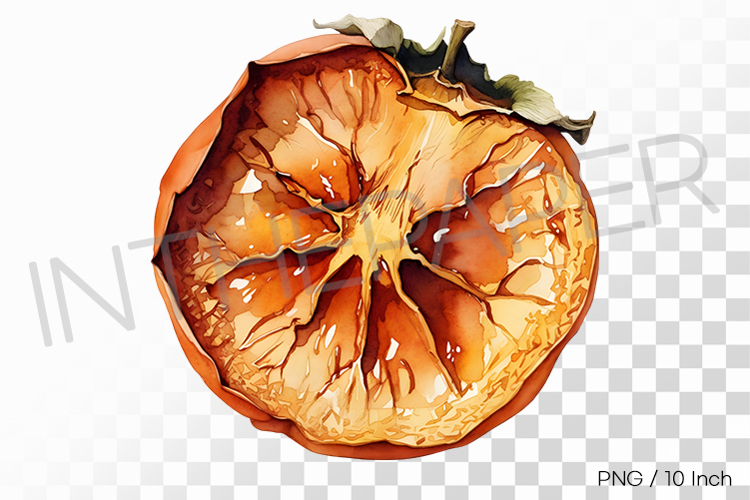 Sweet Chewy Dehydrated Persimmons PNG Fruit Clipart Illust