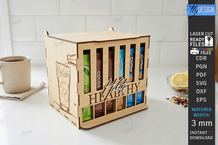 Drink Packet Organizer Laser Cut| Station Storage Laser |CNC