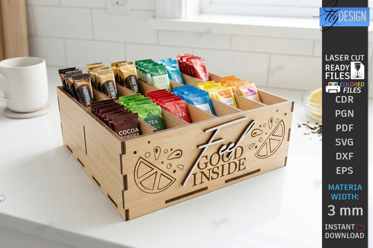Drink Packet Organizer Laser Cut| Station Storage Laser |CNC