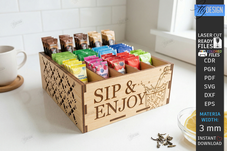 Drink Packet Organizer Laser Cut| Station Storage Laser |CNC
