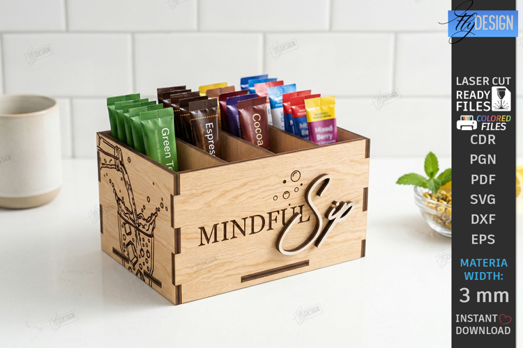 Drink Packet Organizer Laser Cut| Station Storage Laser |CNC