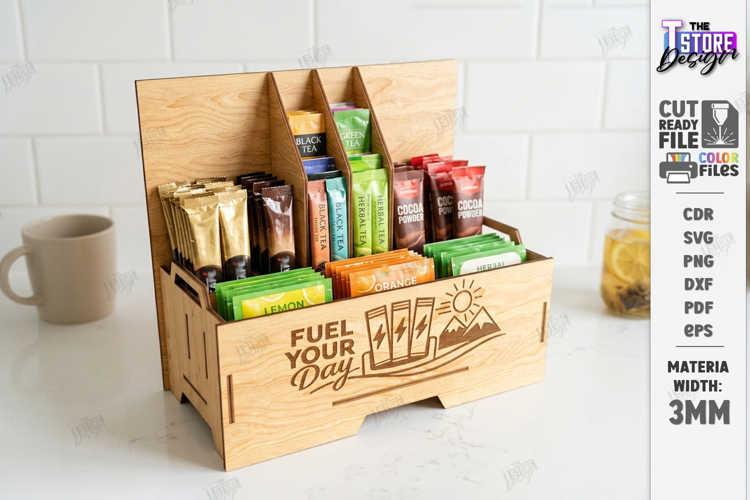 Drink Packet Organizer Laser Cut | Storage Box | Kitchen SVG