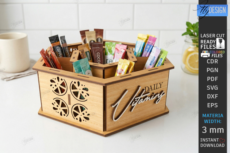 Drink Packet Organizer Laser Cut| Station Storage Laser |CNC