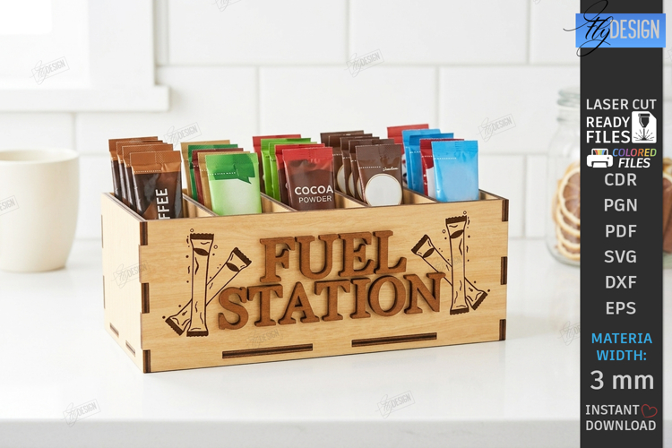 Drink Packet Organizer Laser Cut| Station Storage Laser |CNC