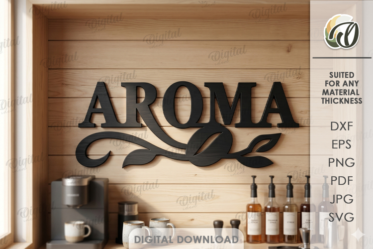 Drink Station Sign Laser Cut. Wall Decor. Aroma SVG example image 1