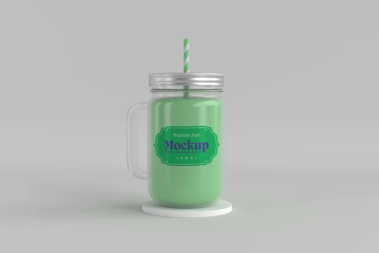 Mason Drinking Glass Jar Mockup for Customizable Branding