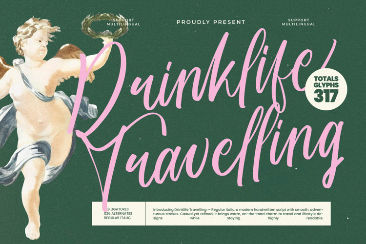 Drinklife Travelling - Modern Handwritten Font