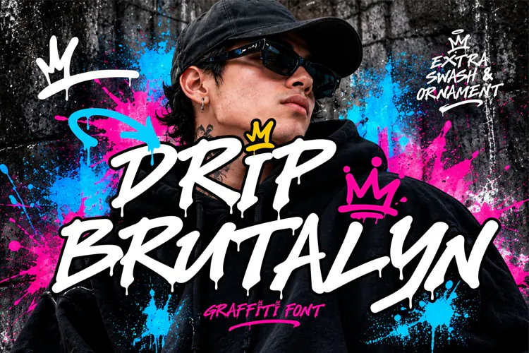 Drip Brutalyn | Melted Handwritten Marker Graffiti Font