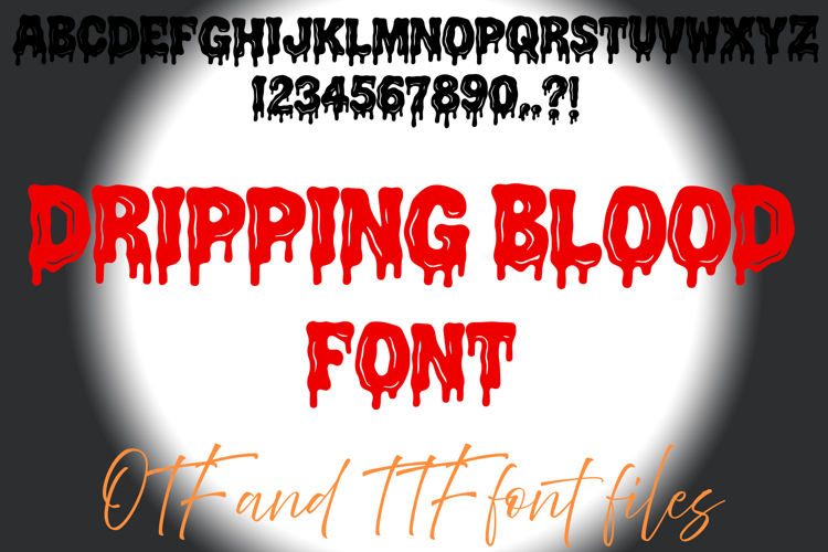 Dripping Blood Alphabet Lettering ABC Text Font Halloween