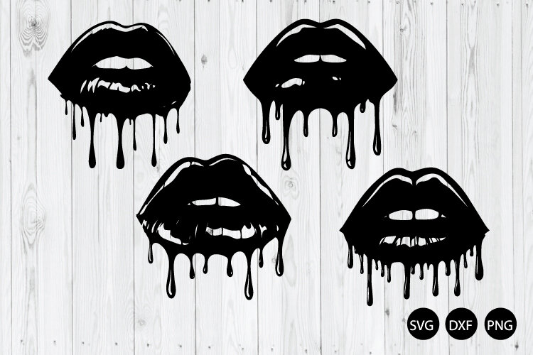Dripping Lips SVG, Lips SVG, Beauty Kiss SVG example image 1