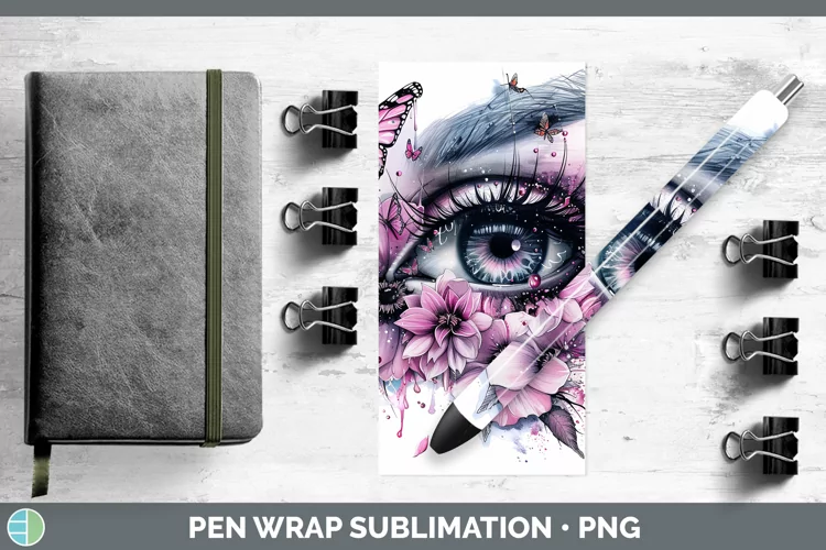 Dripping Pink Eye Pen Wrap Sublimation Epoxy Pen Designs