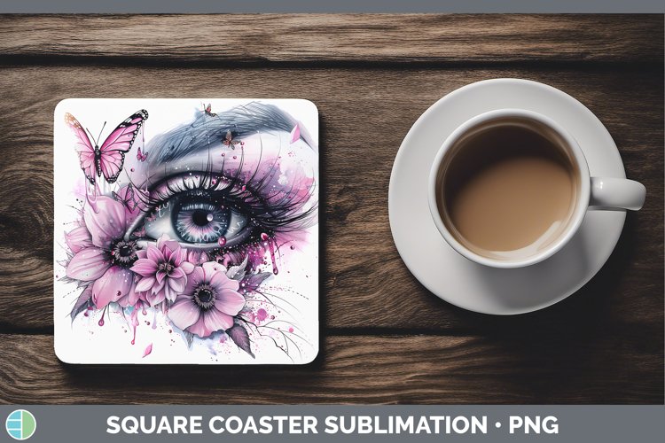 Dripping Pink Eye Square Coaster Sublimation Coaster Designs