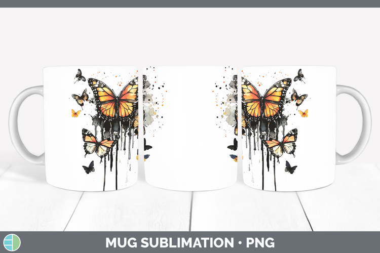 Drips BS01 Butterfly Mug Wrap Sublimation Coffee Cup Designs