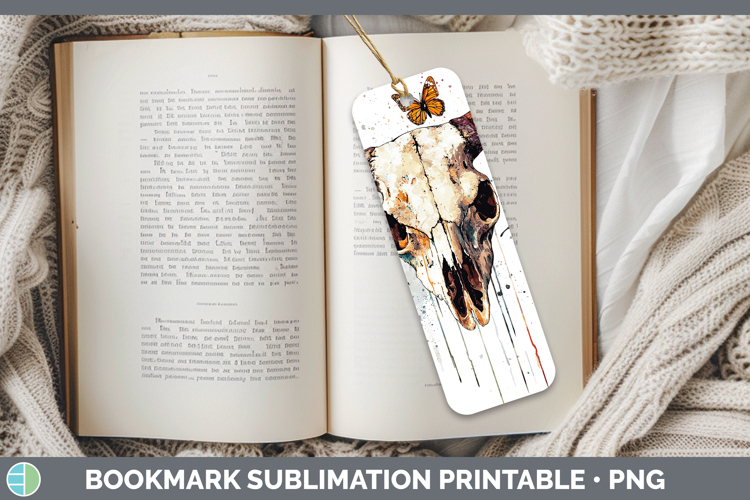 Drips BS01 Cow Skull Bookmark Sublimation Printable Designs