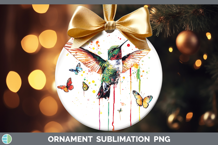 Drips BS01 Hummingbird Ornament Sublimation Bauble Designs