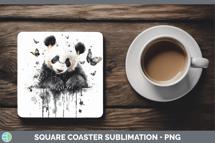 Drips BS01 Panda Square Coaster Sublimation Coaster Designs