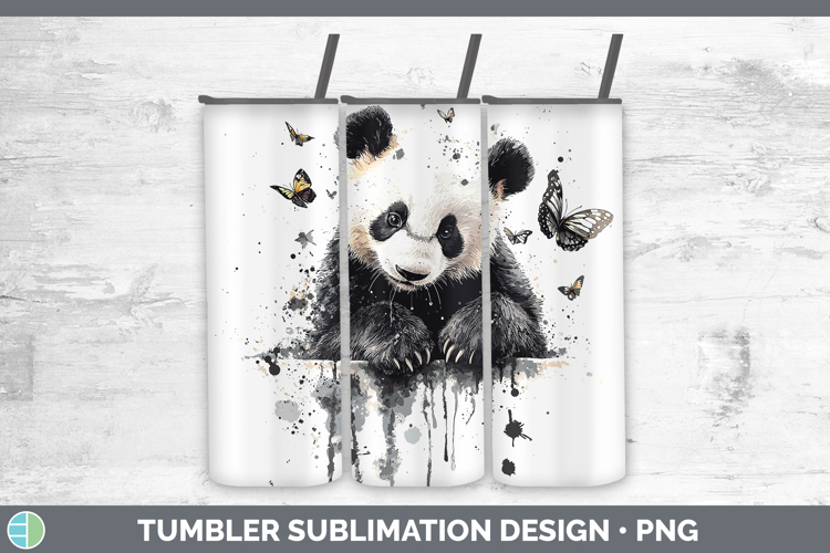 Drips BS01 Panda Tumbler Sublimation 20 oz Skinny Tumbler De