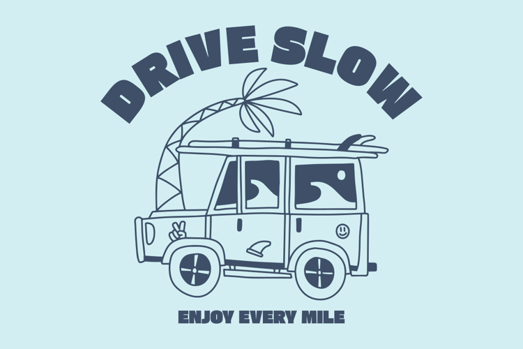 Drive Slow Vintage Summer Riding Beach T shirt Design