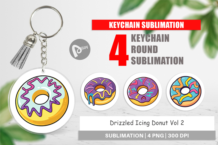 Keychain Icing Drizzled Donut