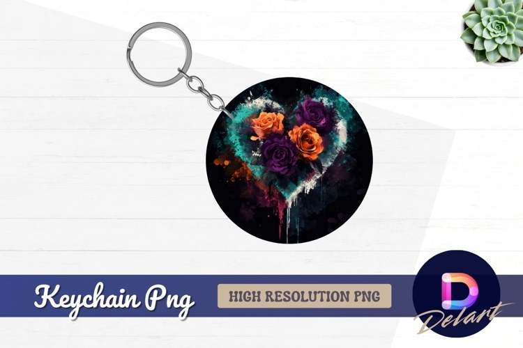 Abstract floral bouquet Round Keychain PNG