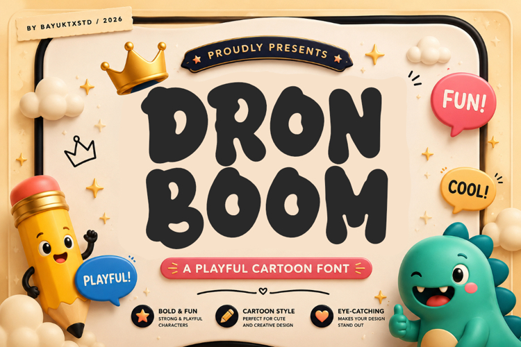 Dron Boom a Playful Cartoon Font