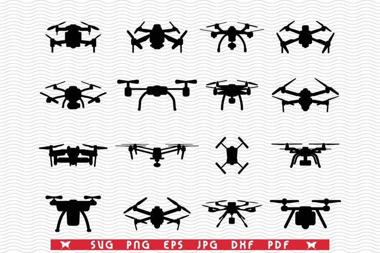 SVG Drones, Isolaited Silhouettes