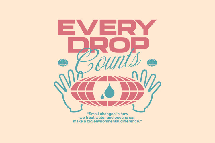 Drop Marine Environment T-shirt Design example image 1