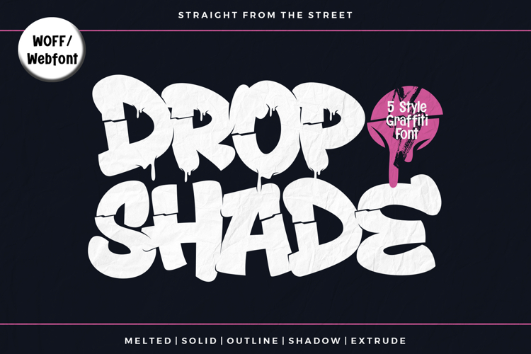 Drop Shade | Melted 3D Graffiti Webfont WOFF