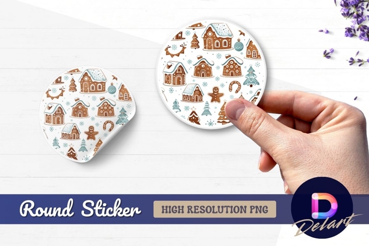 Gingerbread houses christmas collection Round Sticker PNG