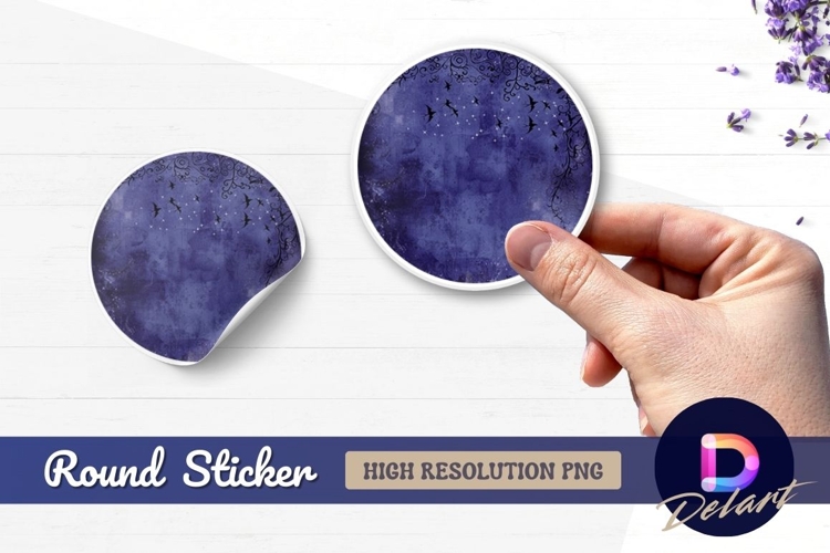 Two colorful macaws perched on branch Round Sticker PNG