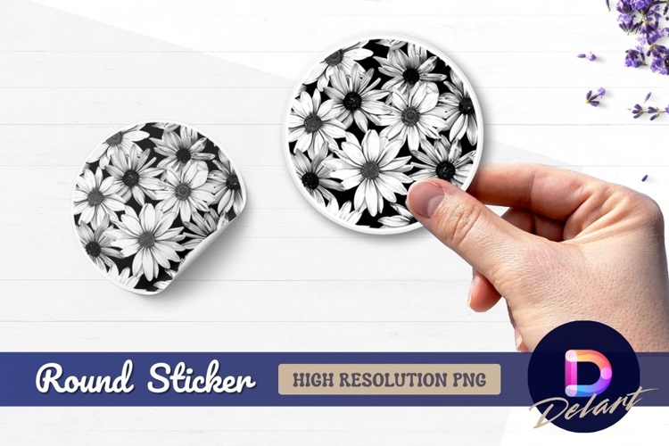 Daisy Black And White Clipart Image 6