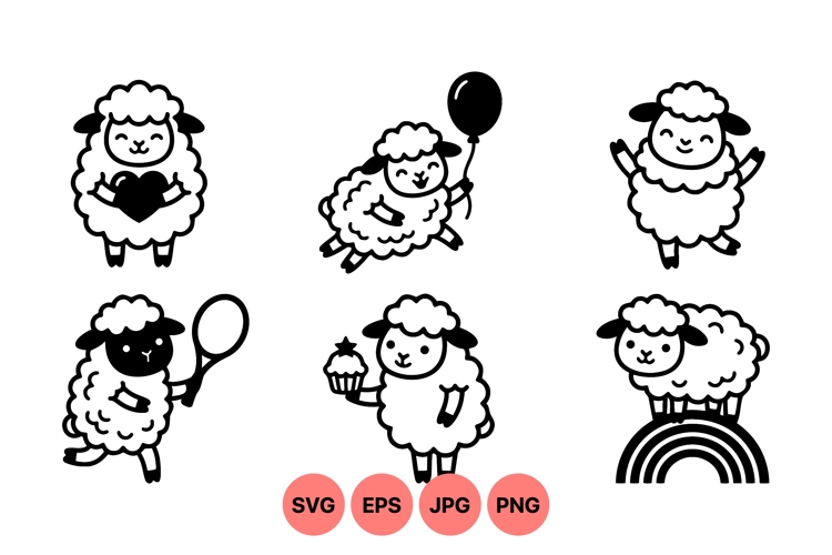 Cute Sheep Clipart Image 2