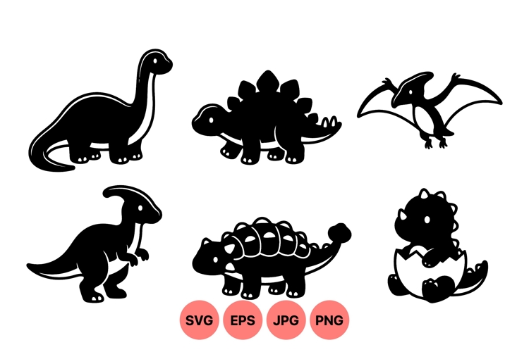 Silhouette Dinosaur Clipart Image 11