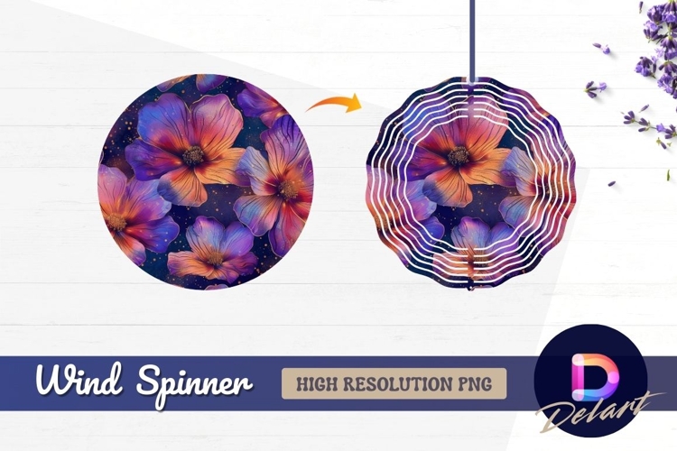 Round wind spinner floral pattern Round Wind Spinner PNG