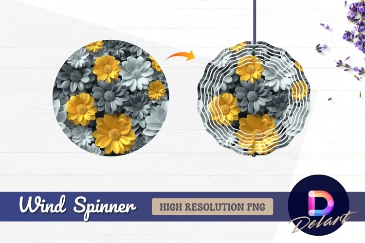 Yellow and gray round wind spinner Round Wind Spinner PNG