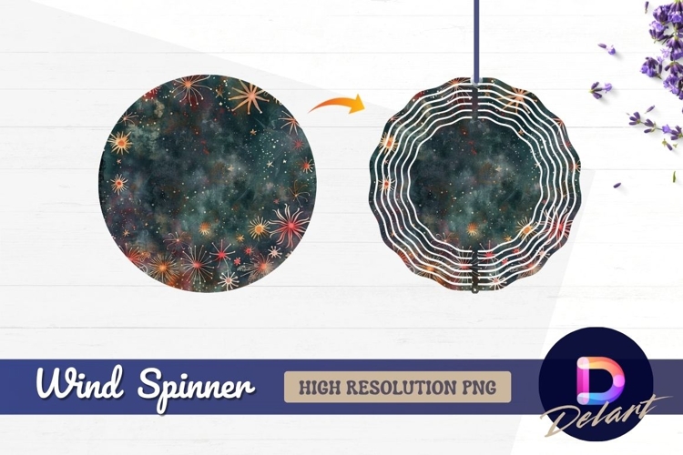 Abstract floral grunge texture Round Wind Spinner PNG