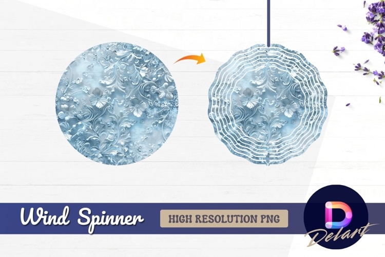 Embossed floral pattern background Round Wind Spinner PNG