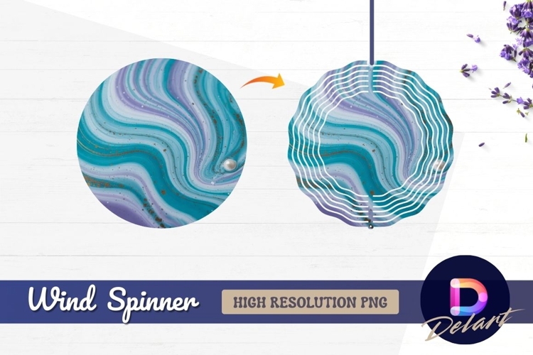 Pastel swirls with gold flakes and Round Wind Spinner PNG