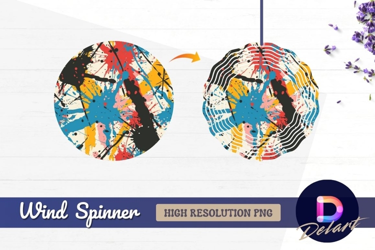 Abstract colorful splatter paint Round Wind Spinner PNG
