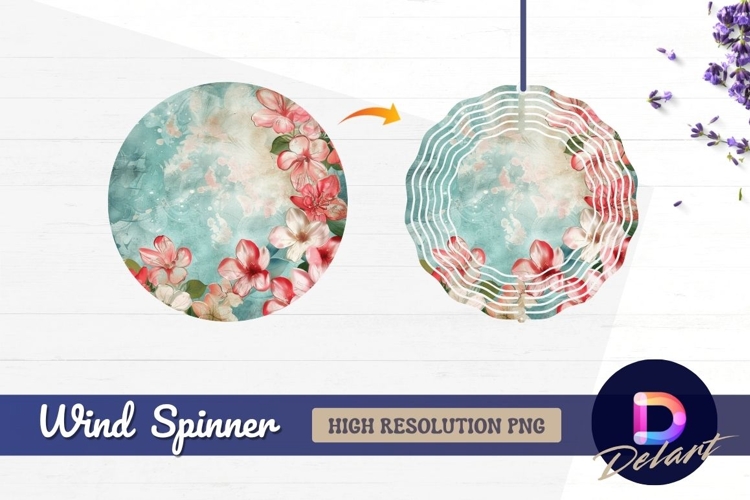 Floral background with Round Wind Spinner PNG