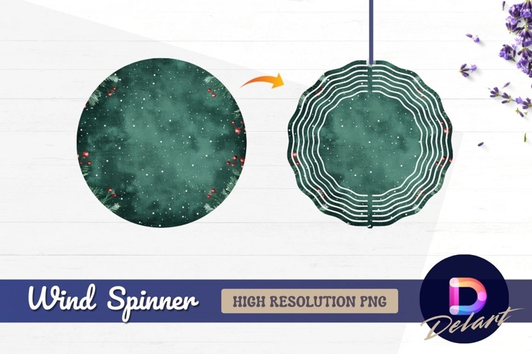 Christmas texture with pine branches Round Wind Spinner PNG