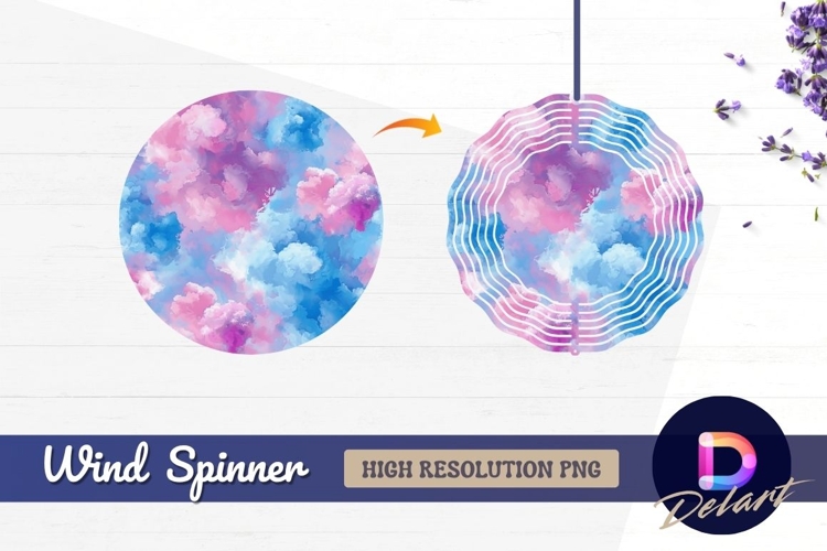 Pink blue purple abstract Round Wind Spinner PNG